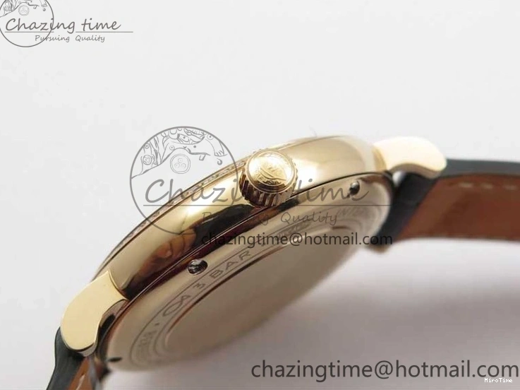 MIROTIME 0522 Durable Portofino 37mm RG V7F 1:1 Best Edition Gray Dial Diamonds Bezel on Black Leather Strap A 7089